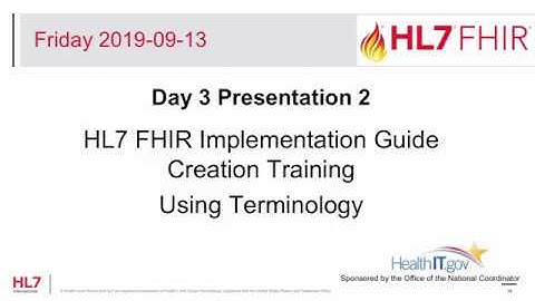 Using Terminology - FHIR Implementation Guide Creation Training