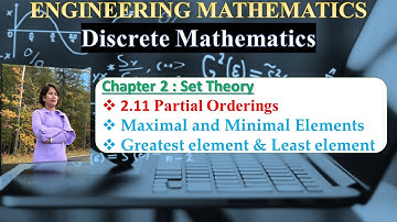 Ch 2.11.3 :Maximal and Minimal Elements | Partial Ordering | Set Theory Lectures
