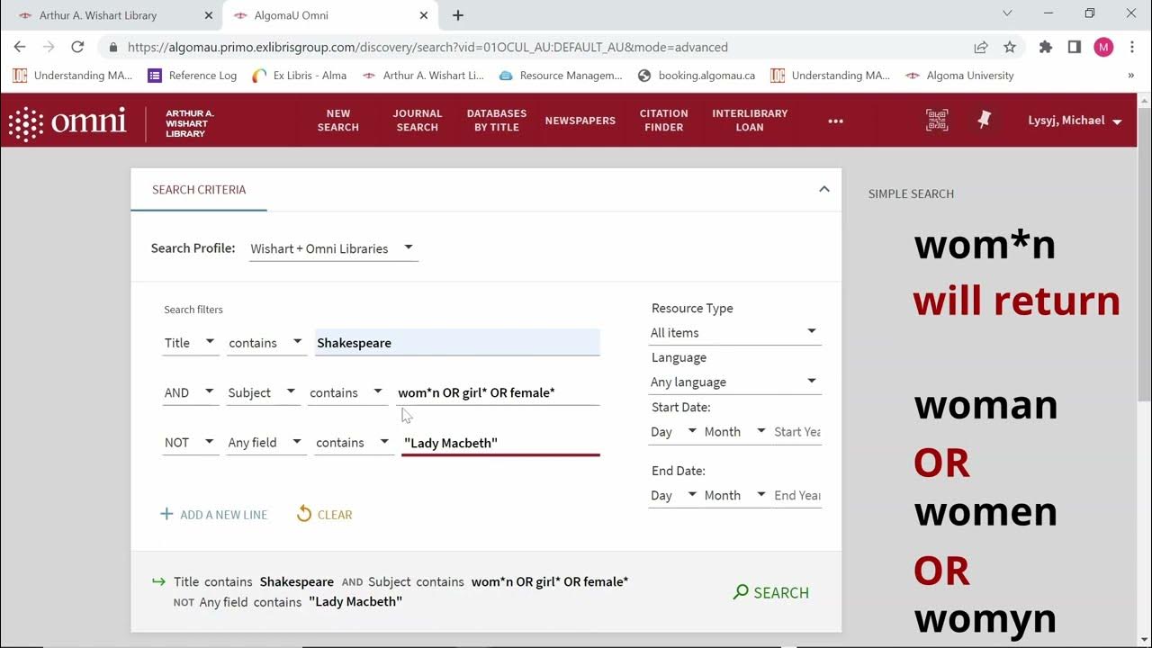 How to create an effective search string in Advanced Search - YouTube