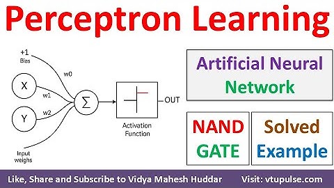 Perceptron Learning | NAND Gate Artificial Neural Network in Machine Learning by Vidya Mahesh Huddar