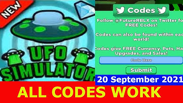 *ALL 9 CODES WORK* [LABS] UFO Simulator ROBLOX | September 20, 2021