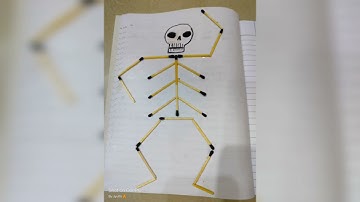 How to make skeleton with matchstick #Halloween #scienceproject