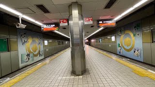 大阪メトロ堺筋線の恵美須町駅での上下線電車発着風景とホーム柵設置前に駅構内の様子を観察してみた！