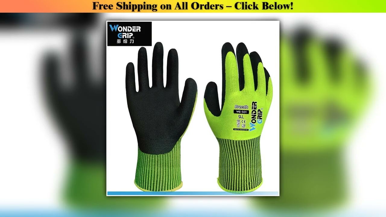 Garden Work Glove Nylon Spandex Fluorescent Green Nitrile Micro Foam Flower Garden Safety Mittens