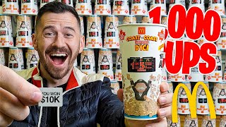 1,000 CUPS - McDonald&#39;s Monopoly Challenge!! I Spent $2,700 On McDonalds AND WON!!