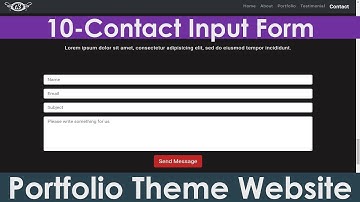 10/15: Contact Section & Input Forms | Create Portfolio Theme Responsive Bootstrap Website