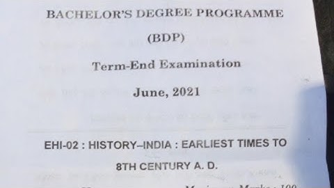 EHI-02 Ignou June 2021 Question Paper EHI-02 Odia Question Paper