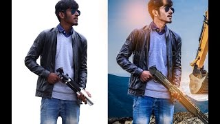 Photoshop Manipulation tutorials | Gun man | Photoshop cc screenshot 1