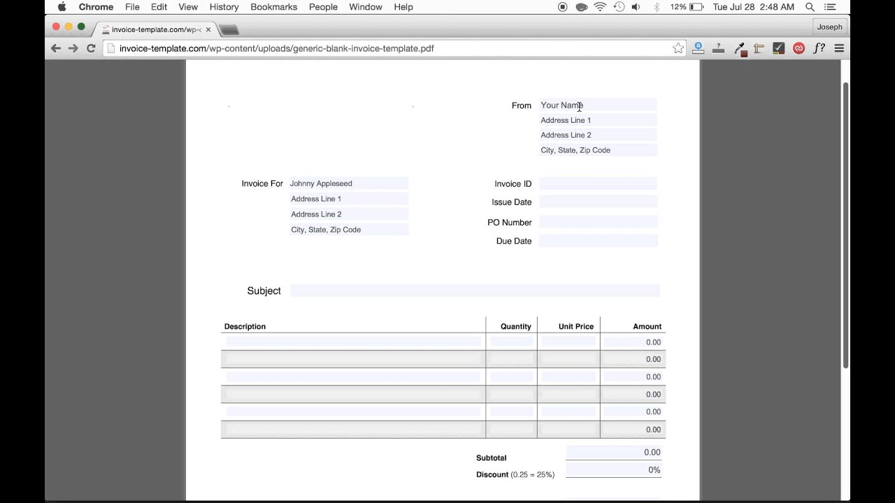 Free Free Blank Invoice Templates In Pdf Word Excel