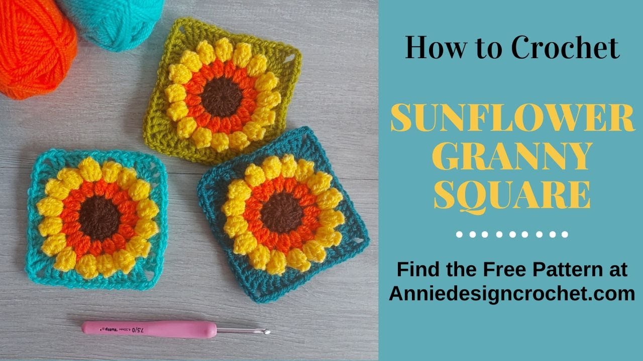 Crochet Sunburst Granny Square (Sunflower Granny Square Tutorial) - Sarah  Maker
