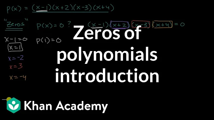 Zeros of polynomials introduction | Polynomial graphs | Algebra 2 | Khan Academy