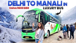 Delhi to Manali Volvo bus journey 🥰 Ram Dalal Holidays Volvo 9600 ❄️ Manali road conditions update