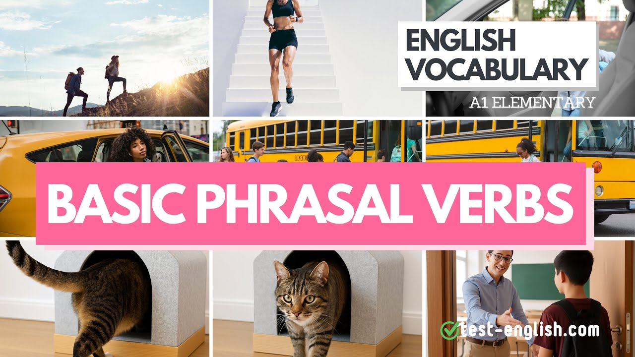 Basic Phrasal Verbs – A1 English Vocabulary - YouTube
