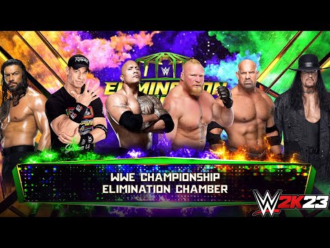 WWE 2K23 - 6 Man Elimination Chamber Match | John Cena, Roman Reigns, The RockPS5 [4K]