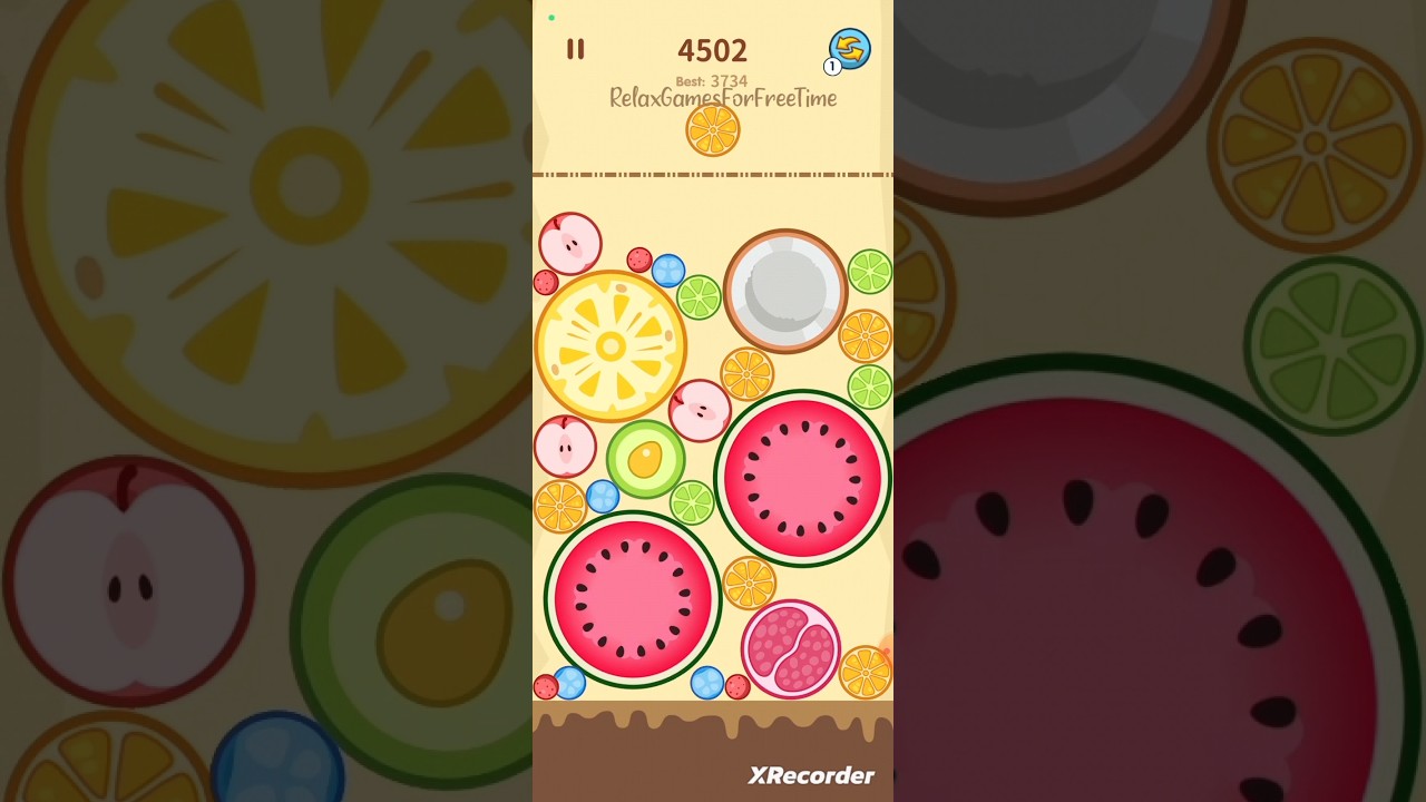 Merge Fruit - Fruit Crush - Score 4744 part endless fruit object cute merge game gameplay 