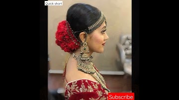 Easy Flower Bridal Bun hairstyles |#rose #bridal #bun #shorts #short #hairstyle #bride #yt 🌹🌺