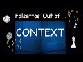 Falsettos but it is severely out of context (so much so it so that it is concerning)
