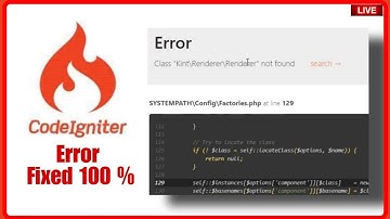 Codeigniter 4 - Class Kint\Renderer\Renderer not found  | Error Fixed 100 %