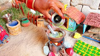 miniature chilli rice recipe in mini kitchen