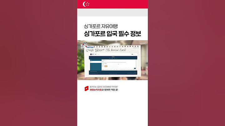 🇸🇬 모르고 갔다가는 큰일나는 싱가포르 입국정보와 입국서류(SG카드)