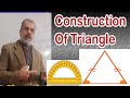 How to construct a triangle  construction of triangle with the help of 2 angles and one length 