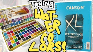 Trying WATERCOLOR for the first time! ☆ ft. Grabie