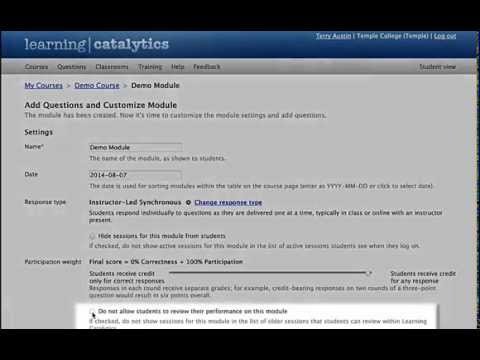 Learning Catalytics: Create an Instructor-Led Synchronous Module