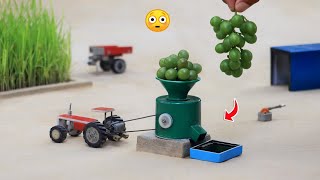 diy tractor grapes juice machine mini science project #8 | flour mill | @MiniInventor | @KeepVilla