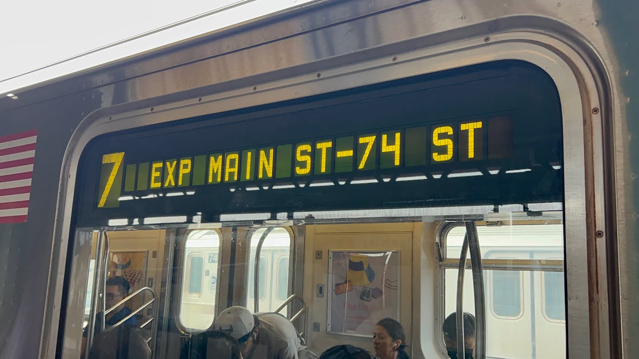IRT Flushing Line: Manhattan, Flushing and Willets Point bound R188 (7) Lcl/Exp Trains @ 74th Street