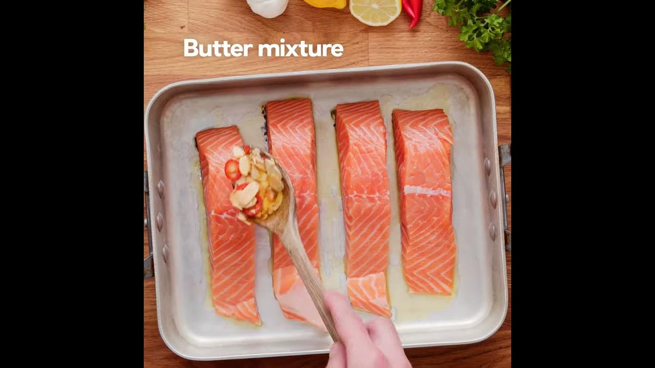 Keto lemon garlic butter salmon with almonds and chili YouTube