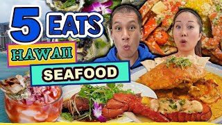 ULTIMATE SEAFOOD TOUR on Oahu - 5 Spots: HAWAII Best SEAFOOD! GIANT Crab, Lobster, Shrimp & More