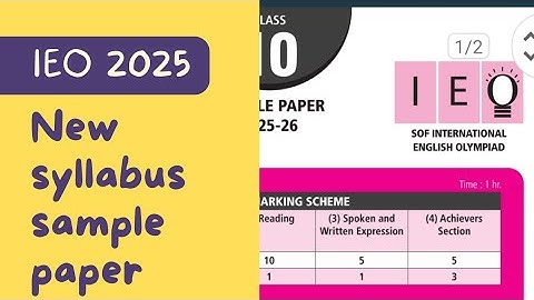 Class 10 IEO sample paper 2025/IEO class  10 sample paper 2025/class 10 english olympiad 2025