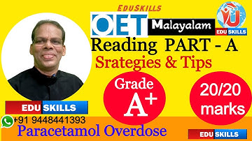 Edu Skills; Reading Part - A: Paracetamol Overdose:Malayalam: OET made easy: Strategies & tips