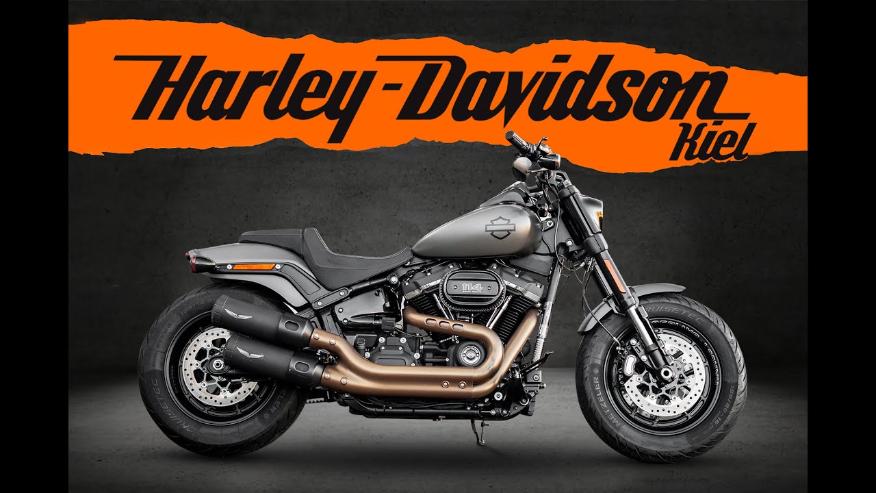 Harley Davidson Kiel - FXFBS Fat Bob 114 cui Softail - Penzl Auspuff - YouTube