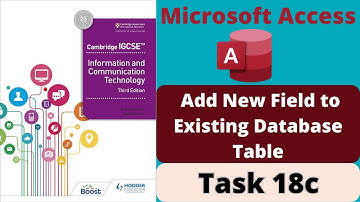 Task 18c IGCSE ICT  -  Add a New Field to an Existing Database  Table & Change Date Format