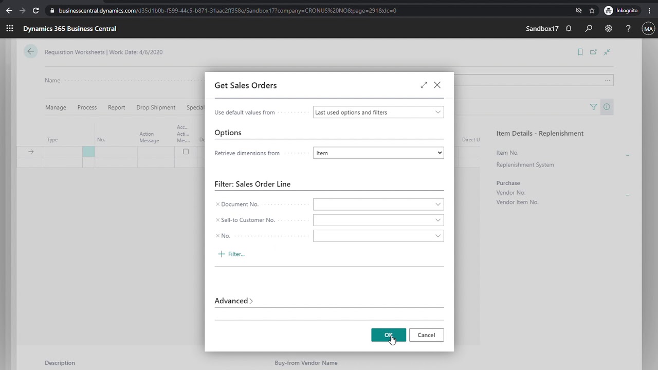 Dynamics 365 Business Central Special Orders - YouTube