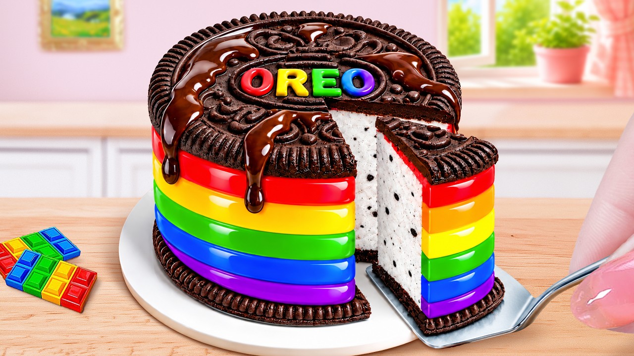 🍪 Amazing Rainbow OREO Cake 🌈 How to Make Miniature OREO | Mina Sweet Baking
