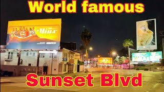 Nightlife on the world famous Sunset blvd and Hollywood blvd then and now