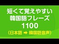 短くて覚えやすい韓国語会話フレーズ1100・🇰🇷 聞き流し