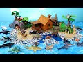 Island Diorama   Land Safari and Sea Animal Figurines