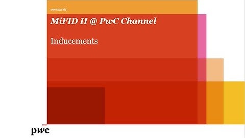 MiFID II @ PwC - Inducements