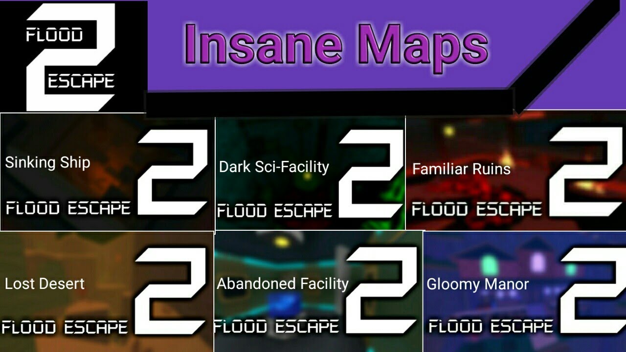 How To Solo All Insane Maps In Flood Escape 2 Youtube