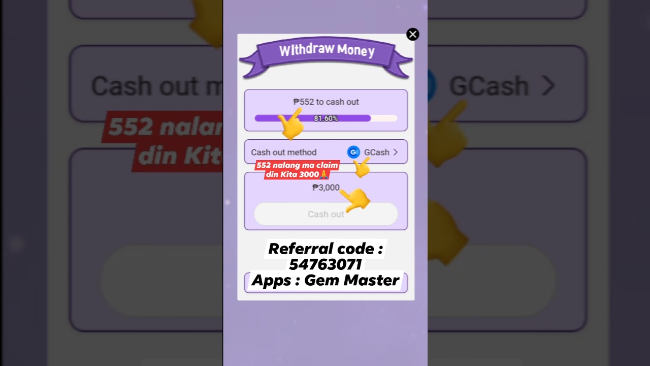 Referral code : 54763071                     Apps : Gem Master