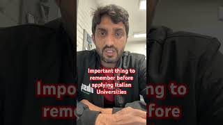 Important thing to remember before applying Italian universities admission scholarship