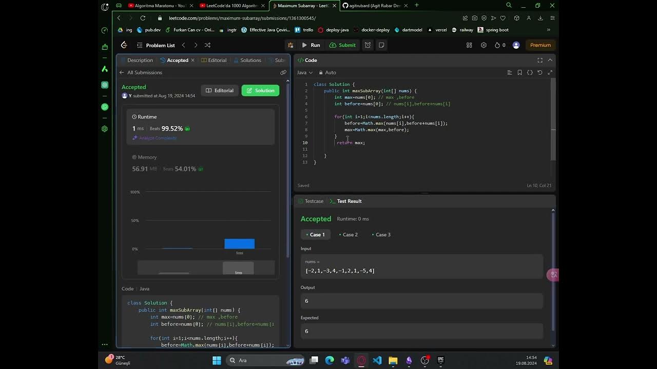 📈 LeetCode #8 | Maximum Subarray | Java ile Algoritma Çözümleri 🚀 - YouTube