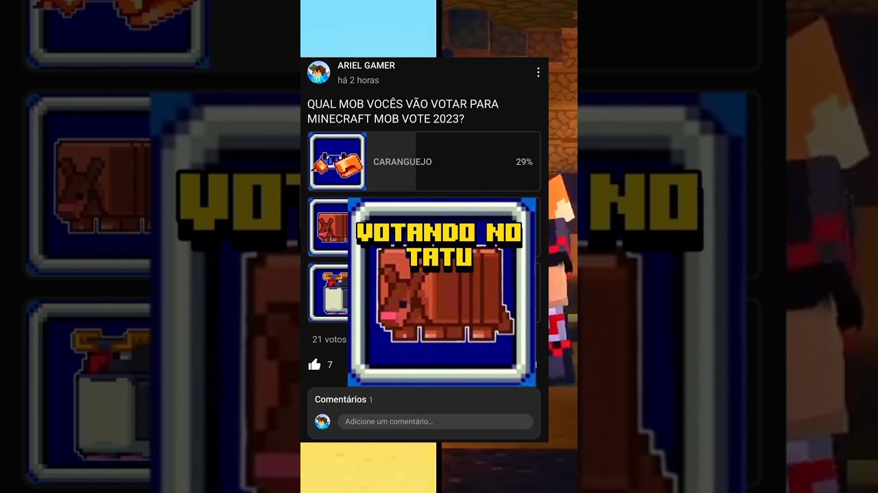 Como Votar no MOB Vote 2023? A atualização do #Minecraft121 está perto