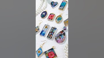 Handmade resin jewelry#resinart  #handmadejewelry  #glitterlove  #craftingmagic  #earrings