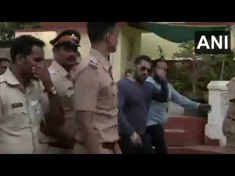 Actor Salman Khan shows the indelible ink mark on his finger after casting his vote