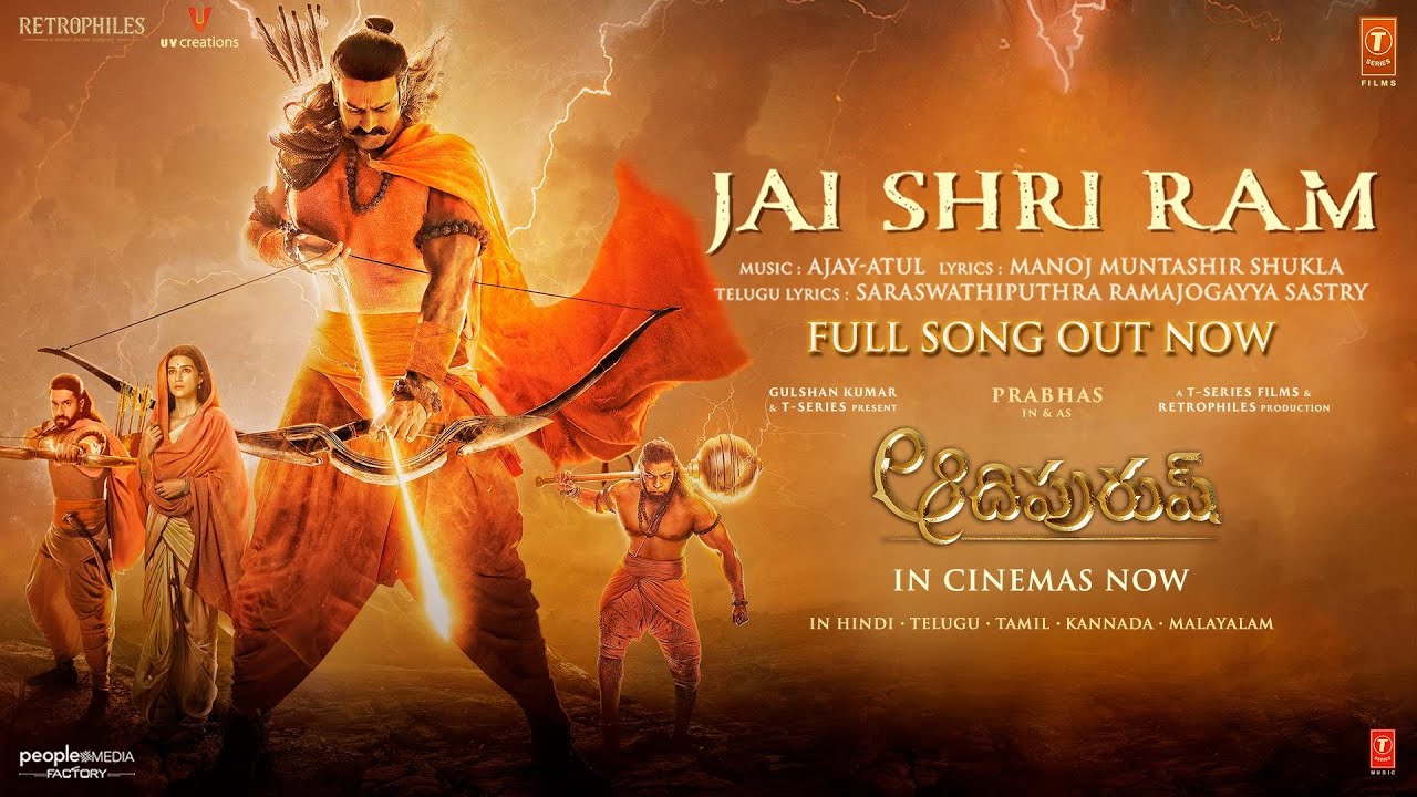 Full Video Jai Shri Ram Telugu Adipurush  Prabhas Ajay Atul Ramajogayya  Om Raut