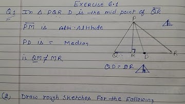 Class 7 - Exercise 6.1 - Q 1 & 2 | In ∆ PQR,  D is the mid point if 